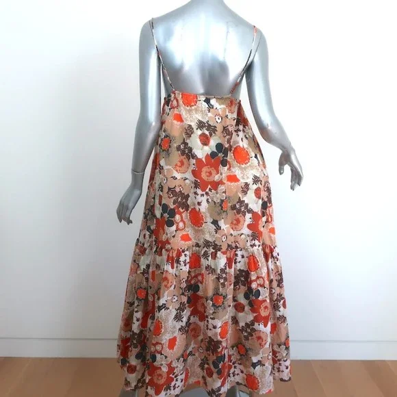 Faithfull The Brand Maxi Dress Anisha Floral Print Cotton Size Extra Small NEW - Picture 5 of 8